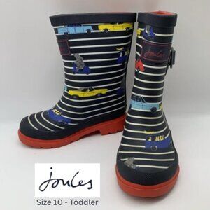 Joules Kids' Navy Rain Boots w/ cars! ( Wellingtons )